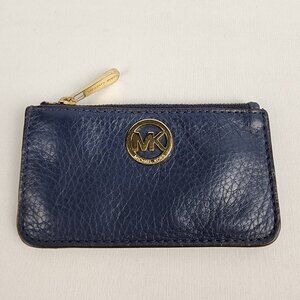 Michael Kors Blue Zip Up Change Purse Wallet